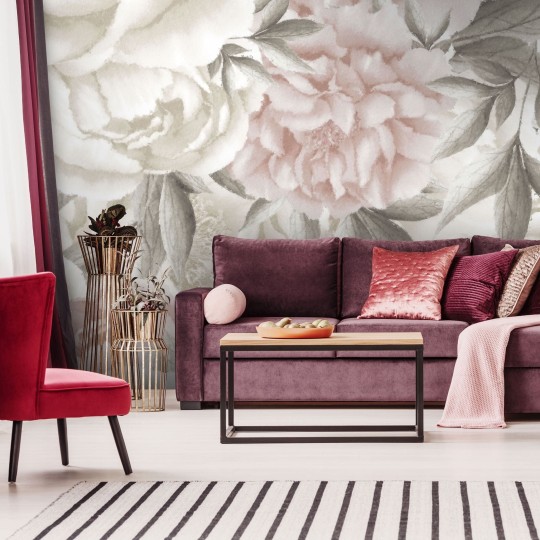 Wall Art Originals Peony light Big - mural piwonie
