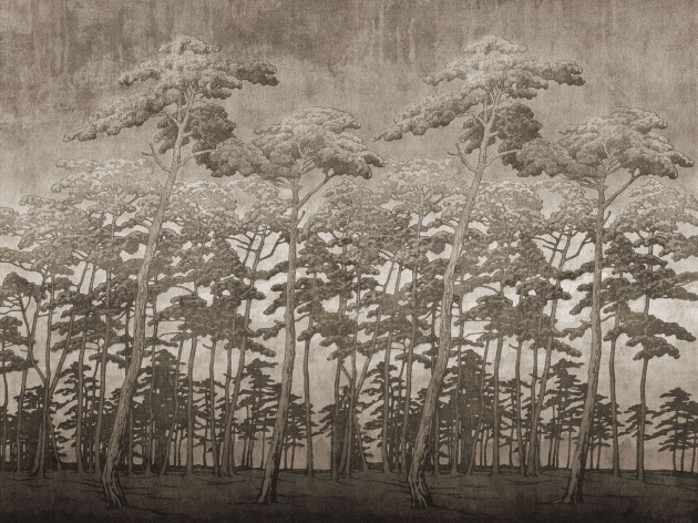 Wall Art Originals Secret Forest Beige - mural z motywem drzew