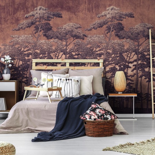 Wall Art Originals Secret Forest Rust - mural z motywem drzew