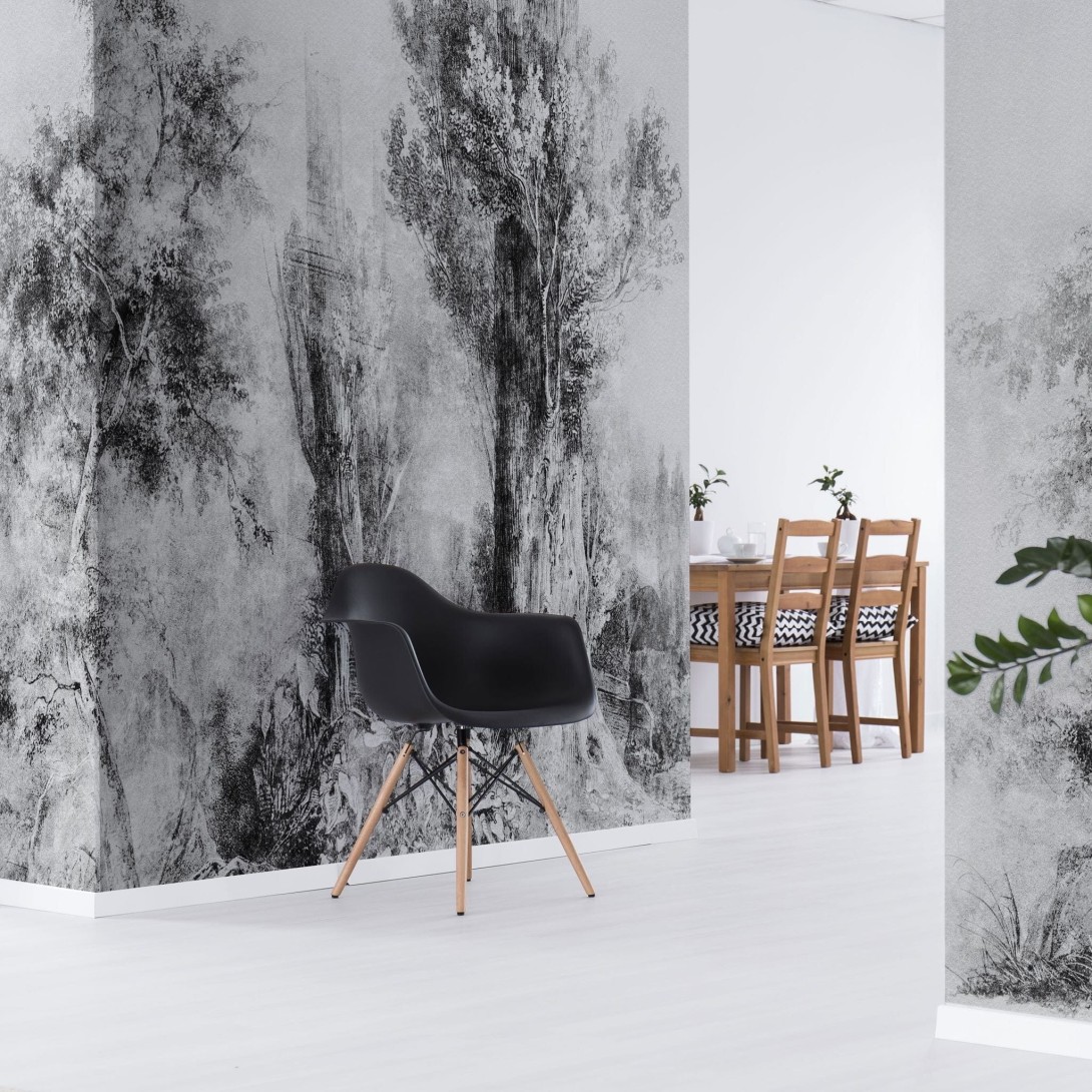 Wall Art Originals Calm Black and White - mural drzewa