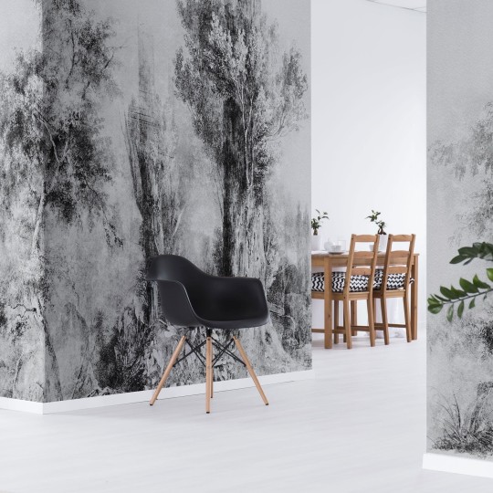 Wall Art Originals Calm Black and White - mural drzewa