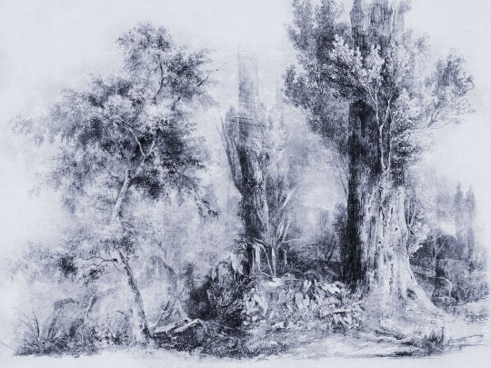 Wall Art Originals Calm Blue - mural drzewa