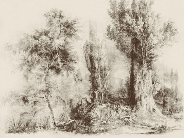 Wall Art Originals Calm Beige - mural drzewa