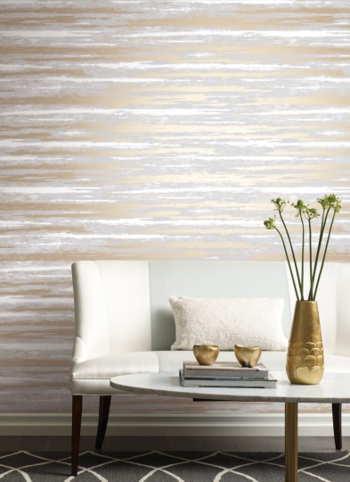 York NW3540 Antonina Vella Modern Metals Atmosphere Grey/Gold - tapeta w metaliczne paski