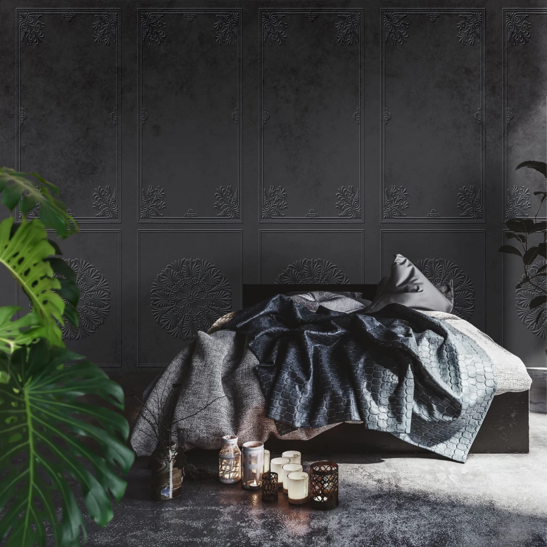 Wall Art Originals Refined Black - mural kwiaty