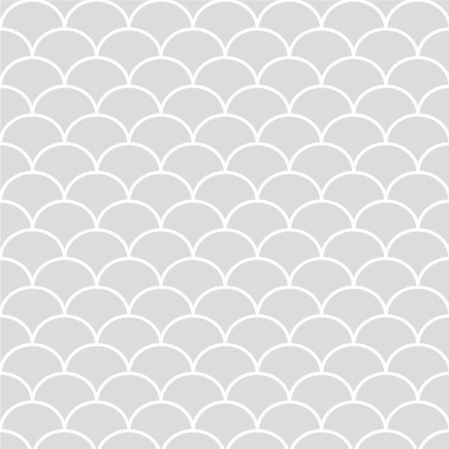 Wall Art Originals Fishscale szary - mural geometryczny
