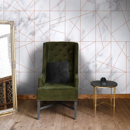 Wall Art Originals Marble Veins Rosegold - mural geometryczny