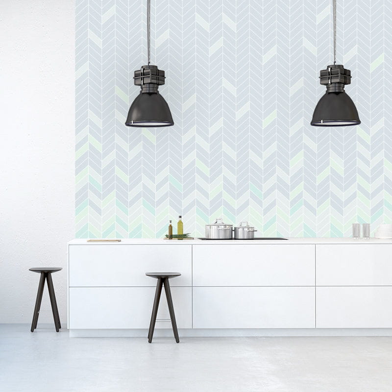 Wall Art Originals Simplicity miętowo-szary - mural jodełka