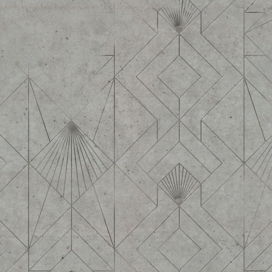 Wall Art Originals Concrete Fan Grey - mural geometryczny