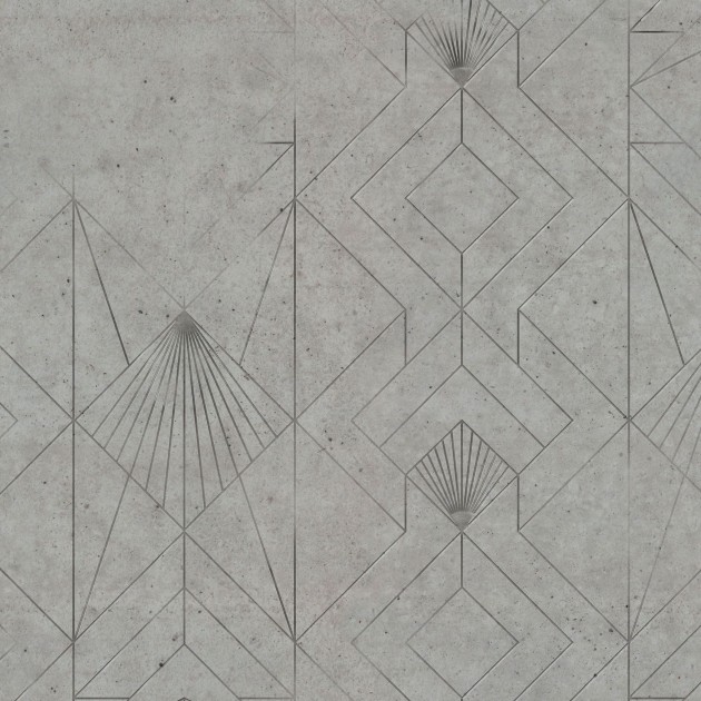 Wall Art Originals Concrete Fan Grey - mural geometryczny