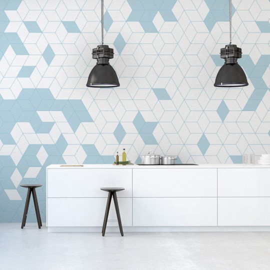 Wall Art Originals Shapes Fusion blue - mural sześciany