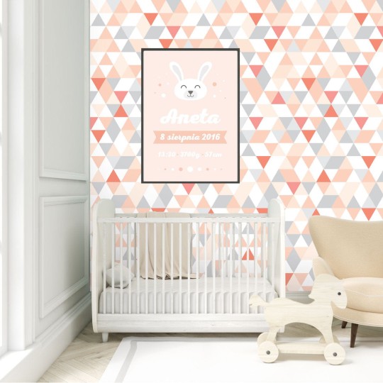 Wall Art Originals Triangles Coctail coral - mural trójkąty