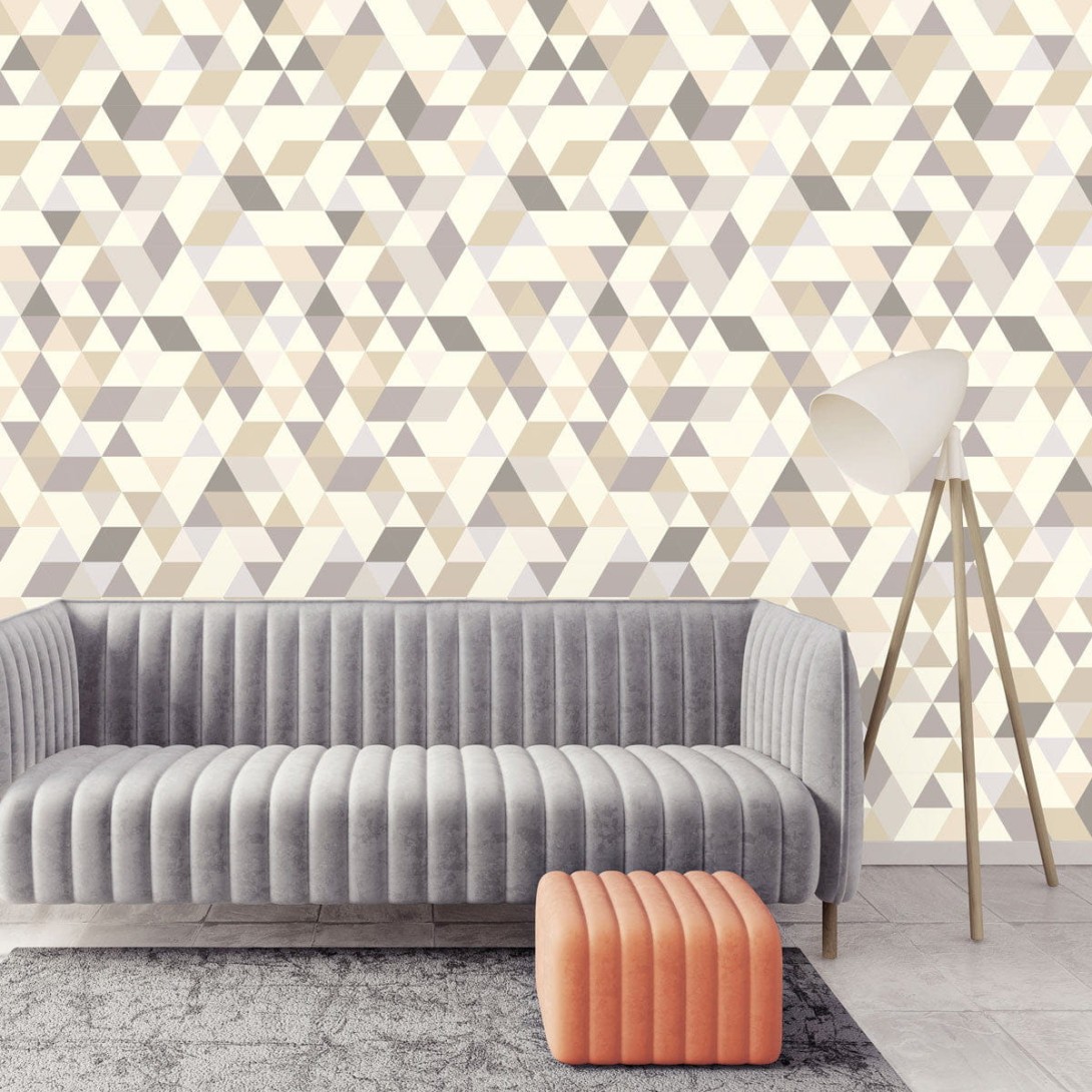Wall Art Originals Triangles Coctail beige - mural trójkąty