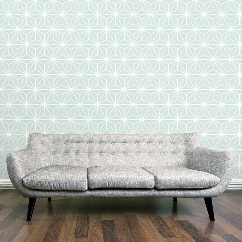 Wall Art Originals Delicate Evening miętowy - mural geometryczny