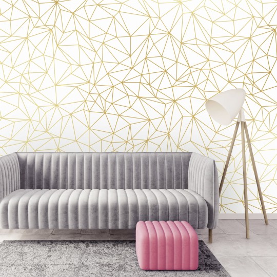 Wall Art Originals Cosy web gold - mural geometryczny