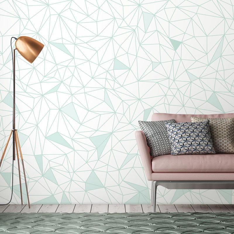 Wall Art Originals Cosy web mint - mural geometryczny