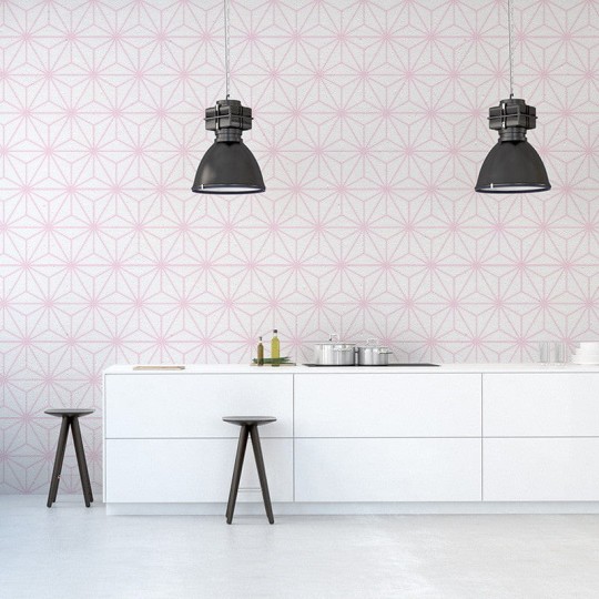 Wall Art Originals Delicate Morning bladoróżowy - mural geometryczny