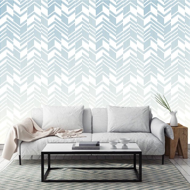 Wall Art Originals Line-up blue ombre - mural geometryczny