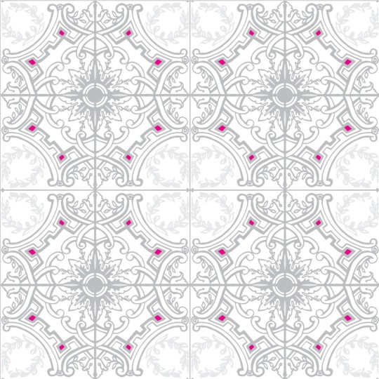 Wall Art Originals Baroque grey&rose - mural kafelki