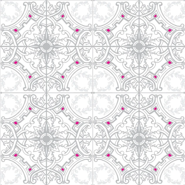 Wall Art Originals Baroque grey&rose - mural kafelki