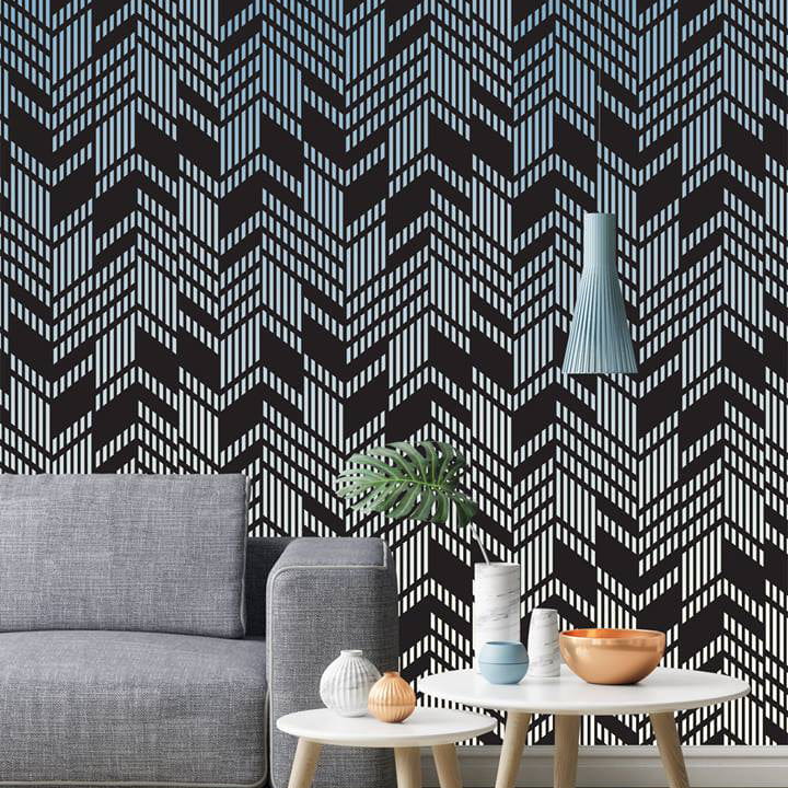 Wall Art Originals Line-up dark ombre - mural geometryczny