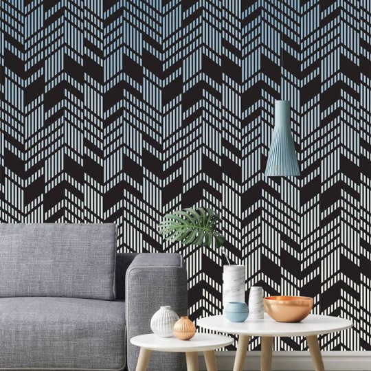 Wall Art Originals Line-up dark ombre - mural geometryczny