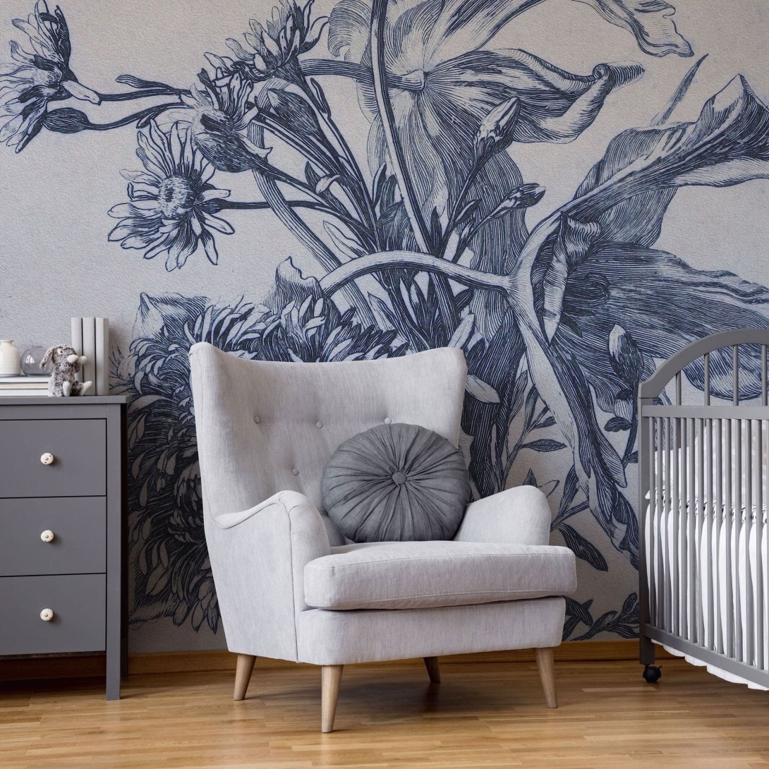 Wall Art Originals Blue Flower - mural kwiaty