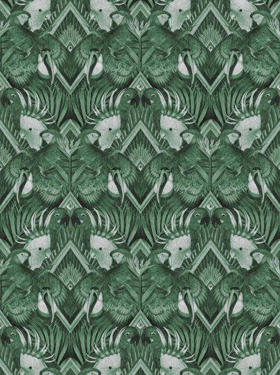 Divine Savages DVS114 Plumage Emerald - tapeta w papugi