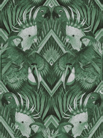 Divine Savages DVS114 Plumage Emerald - tapeta w papugi