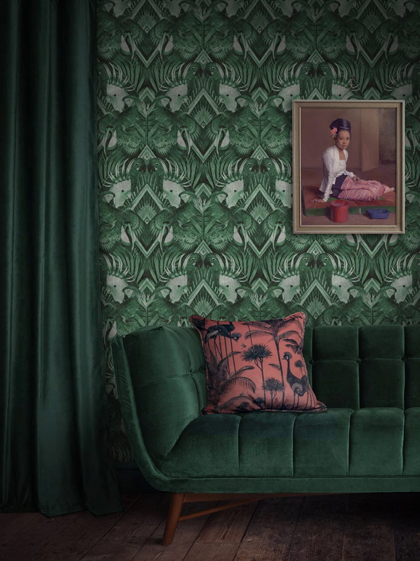 Divine Savages DVS114 Plumage Emerald - tapeta w papugi