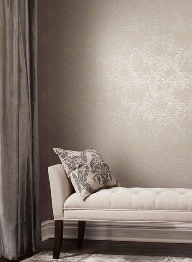 York NW3599 Antonina Vella Modern Metals Eclipse Khaki/Silver - tapeta w metaliczne półkola