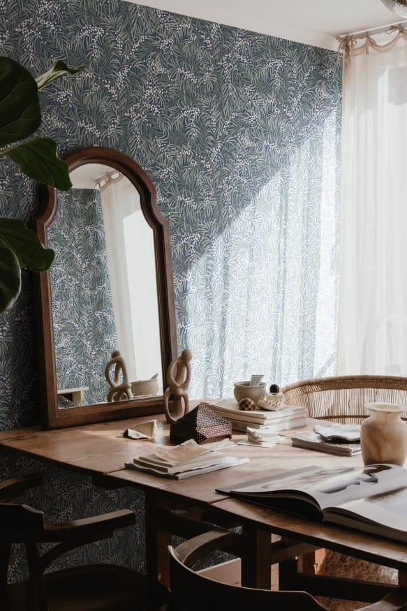 Sandberg S10208 Villa Dalaro II Idun Classic Blue - tapeta botaniczna z rokitnikiem