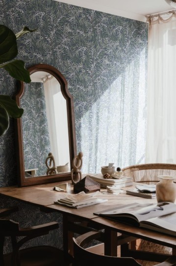 Sandberg S10208 Villa Dalaro II Idun Classic Blue - tapeta botaniczna z rokitnikiem
