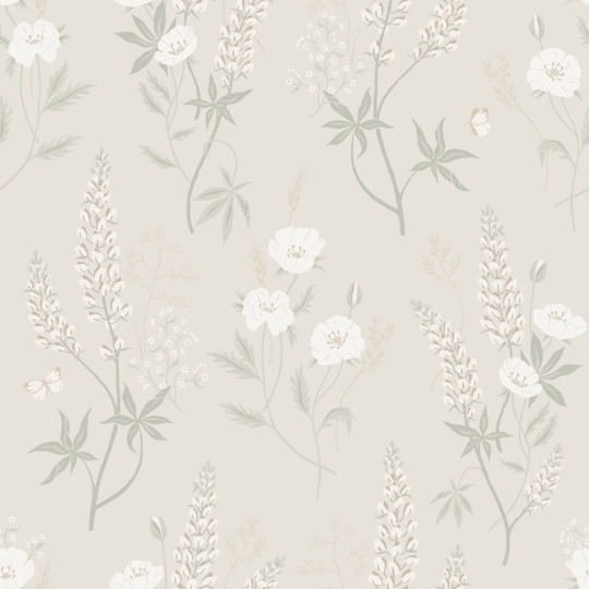 Sandberg S10184 Villa Dalaro II Emma Linen - tapeta z motywem łąki i kwiatów
