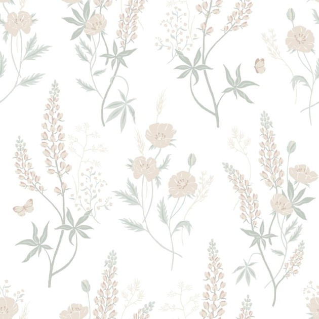 Sandberg S10183 Villa Dalaro II Emma Pastel - tapeta z motywem łąki i kwiatów