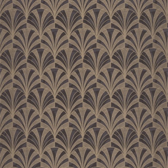 Casadeco 85739525 1930 Palmette Noir - tapeta palmy w stylu art-deco