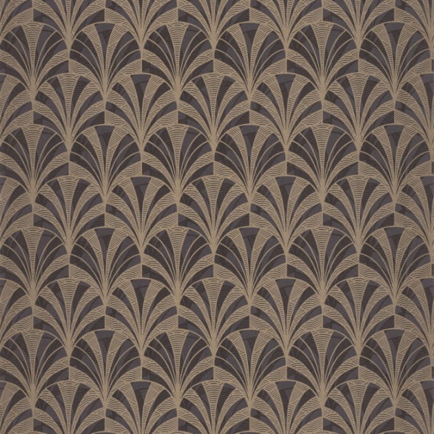 Casadeco 85739525 1930 Palmette Noir - tapeta palmy w stylu art-deco