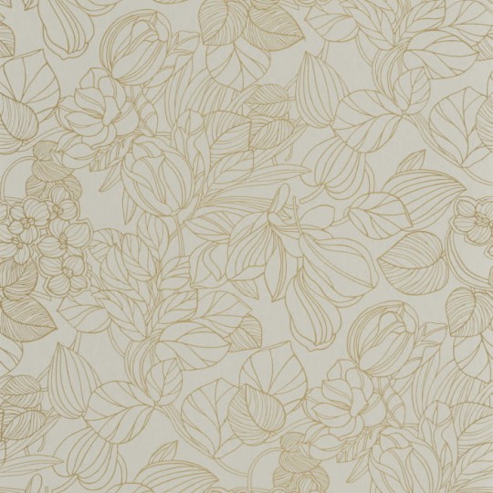 Casadeco 85727131 1930 Gravure Amande Or - tapeta z zarysami roślin