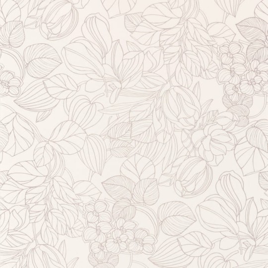 Casadeco 85720010 1930 Gravure Blanc - tapeta z zarysami roślin