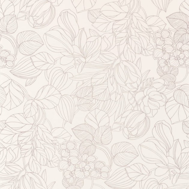 Casadeco 85720010 1930 Gravure Blanc - tapeta z zarysami roślin