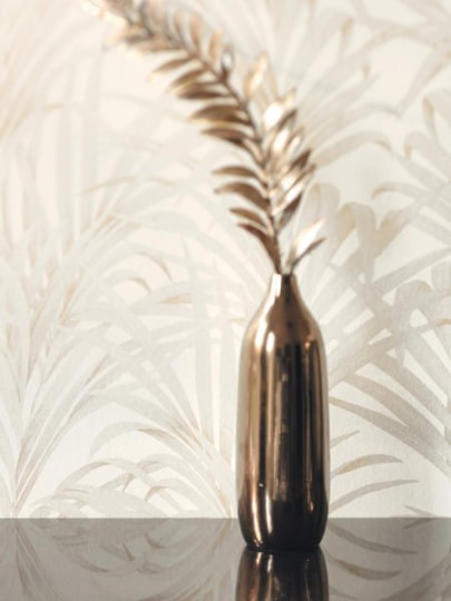 Casadeco 28921108 1930 Louise Fougeres Beige - tapeta w liście paproci