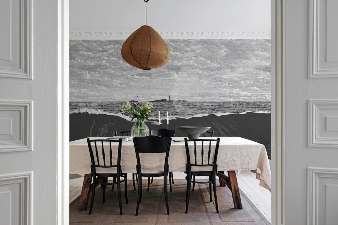 Rebel Walls R19362 Stylt Guiding Light Graphite - mural z krajobrazem wybrzeża