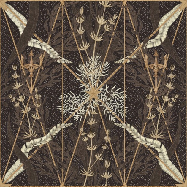 Rebel Walls R19365 Stylt Seaweed & Stars Rust - mural morskie wodorosty