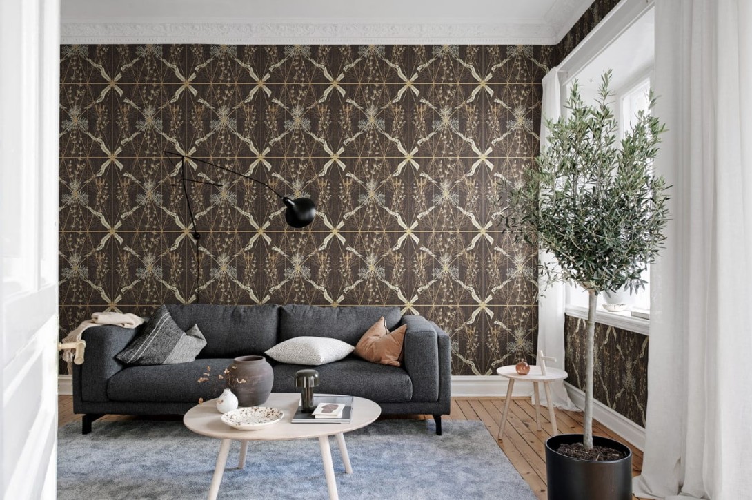 Rebel Walls R19365 Stylt Seaweed & Stars Rust - mural morskie wodorosty