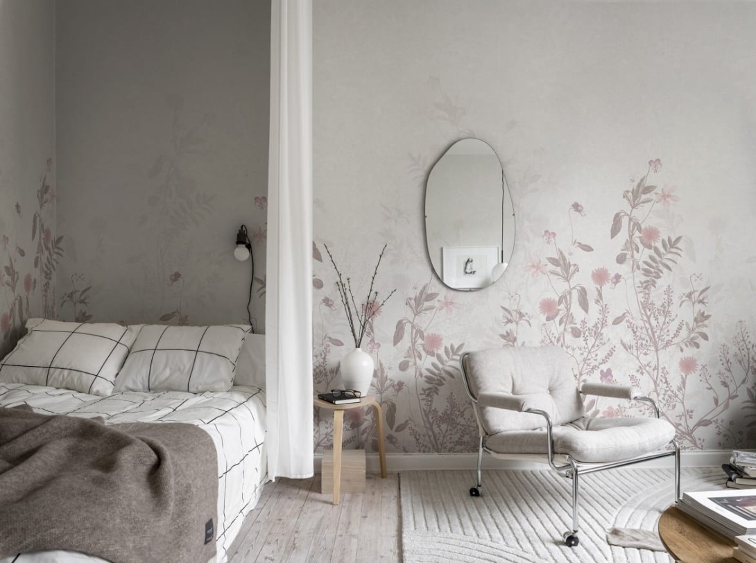 Rebel Walls R19369 Stylt Stormy Meadow Dusty Pink - mural roślinny