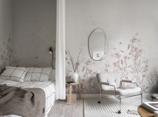 Rebel Walls R19369 Stylt Stormy Meadow Dusty Pink - mural roślinny