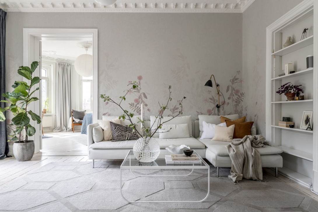 Rebel Walls R19369 Stylt Stormy Meadow Dusty Pink - mural roślinny