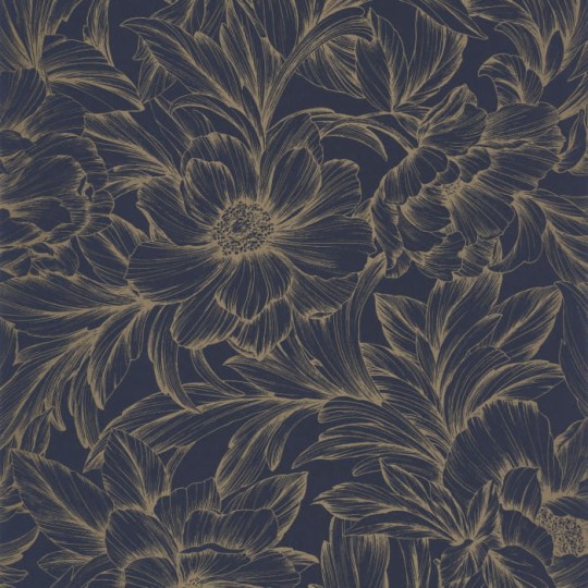Casadeco 82356515 Florescence Monceau Encre - tapeta w kwiaty