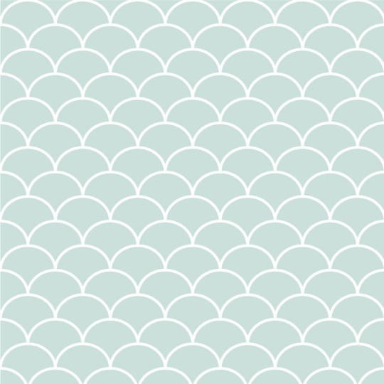 Wall Art Originals Fishscale miętowy - mural geometryczny