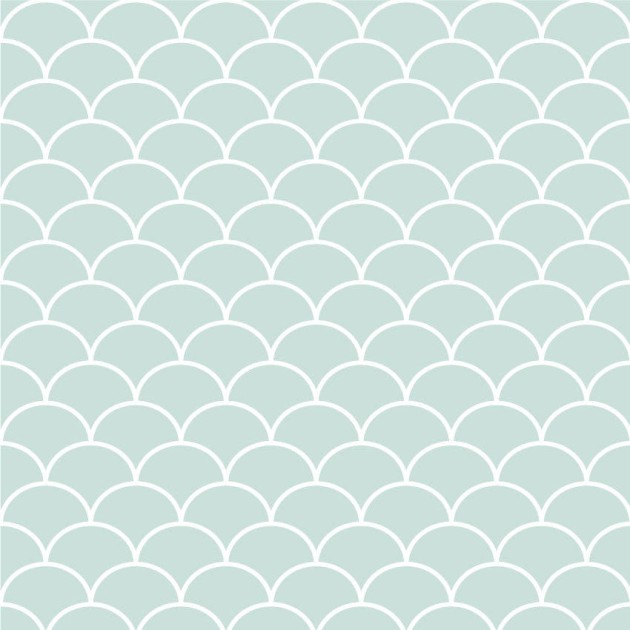 Wall Art Originals Fishscale miętowy - mural geometryczny